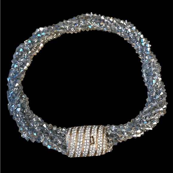 Ciner Vintage 1955 18k Gold Plated Swarovski Crystal Necklace& Earrings Signed - Picture 4 of 6